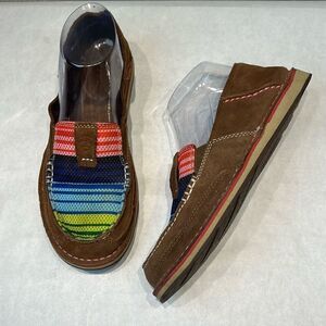 Ariat Cruiser Womens Slip On Shoes Sz 7 Comfort Casual Brown Leather Stripe Inse